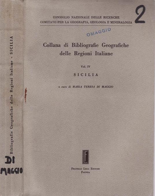 Collana di bibliografie geografiche delle regioni italiane. Sicilia - M. Teresa Di Maggio - copertina