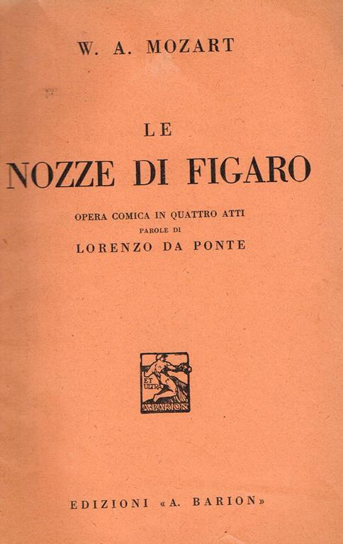 Le nozze di figaro - Wolfgang Amadeus Mozart - copertina