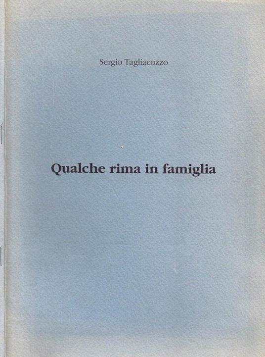 Qualche Rima in Famiglia - Sergio Tagliacozzo - copertina