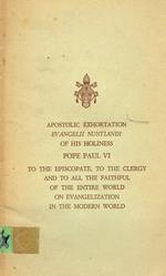Apostolic exhortation evangelII nuntiandi