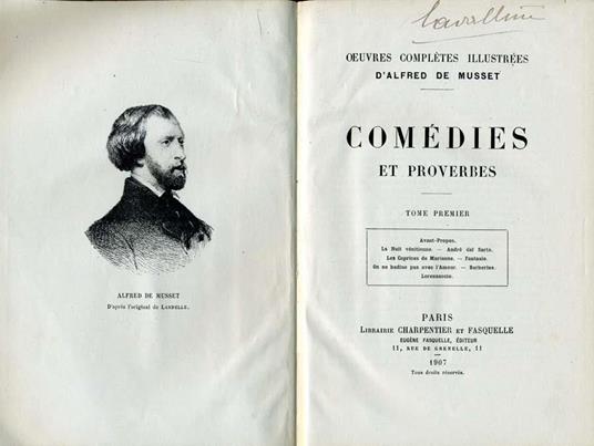 Comedies Et Proverbes - Alfred de Musset - copertina