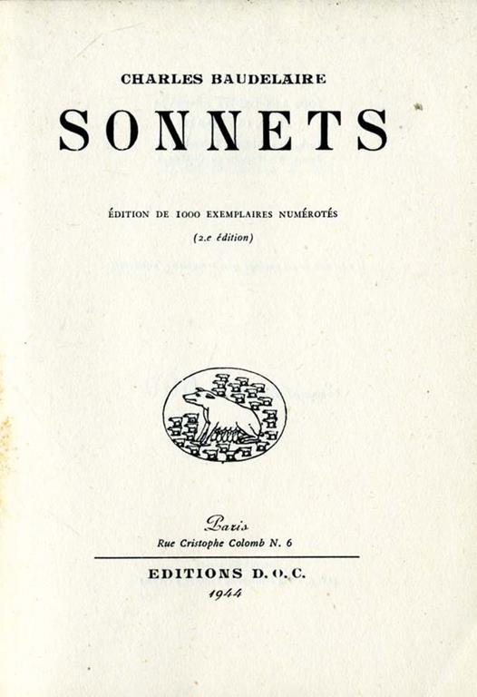 Sonnets - Charles Baudelaire - copertina
