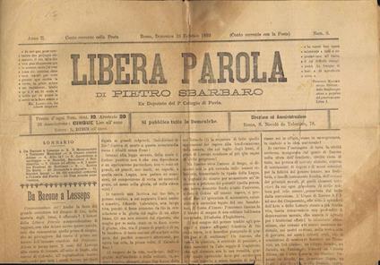 Libera Parola - Pietro Sbarbaro - copertina