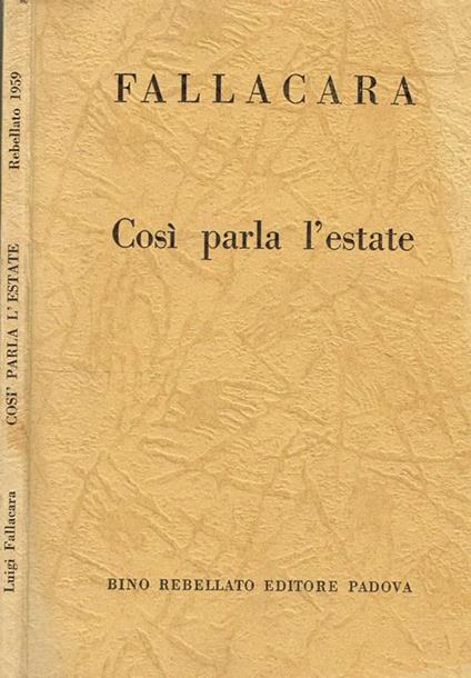 Così parla l'estate - Luigi Fallacara - copertina