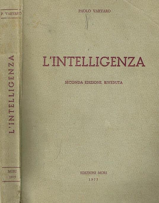 L' intelligenza - Paolo Varvaro - copertina