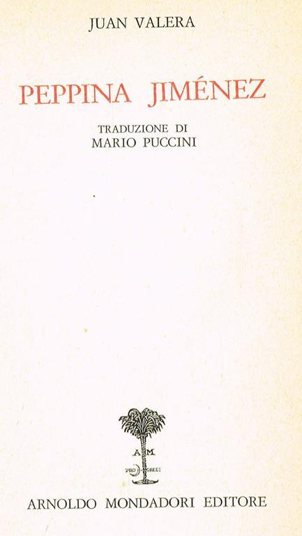 Peppina jimenez - Juan Valera - copertina