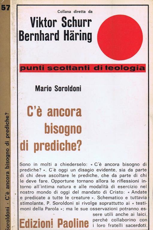C'é Ancora Bisogno di Prediche? - Mario Soroldoni - copertina