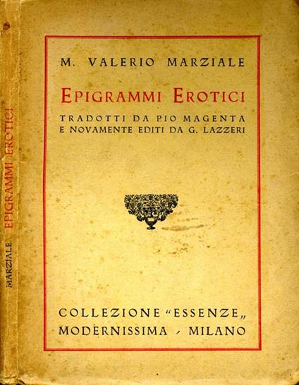 Epigrammi Erotici - M. Valerio Marziale - copertina