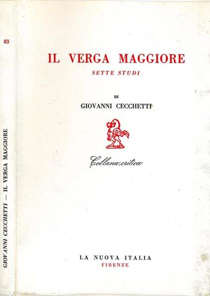Il Verga Maggiore. Sette studi - Giovanni Cecchetti - copertina