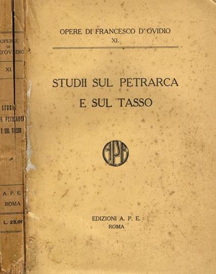StudII sul petrarca e sul tasso - Francesco D'Ovidio - copertina
