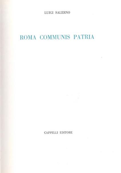 Roma Communis Patria - Luigi Salerno - copertina