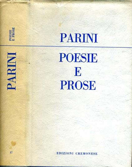 Poesie e Prose - Giuseppe Parini - copertina