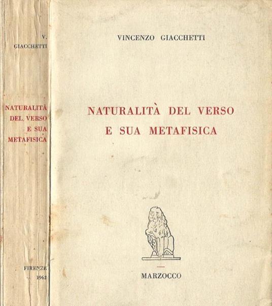Naturalitá del verso e sua metafisica - Vincenzo Giacchetti - copertina