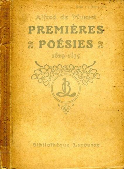 Premieres Poesies. 1829-1835 - Alfred de Musset - copertina