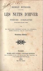 Le nuits d'Hiver. Poésies complétes