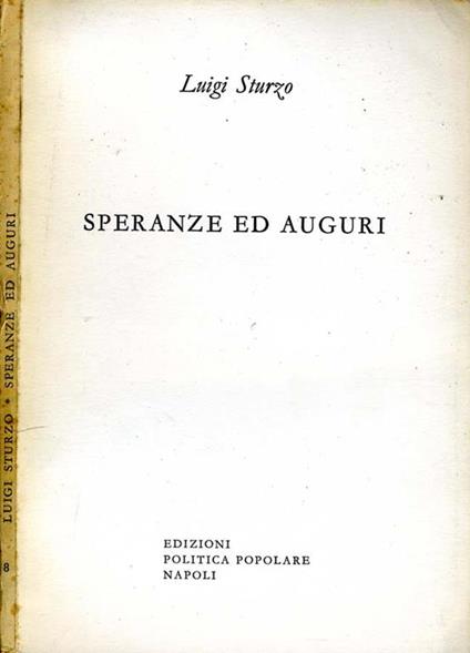 Speranze ed Auguri - Luigi Sturzo - copertina