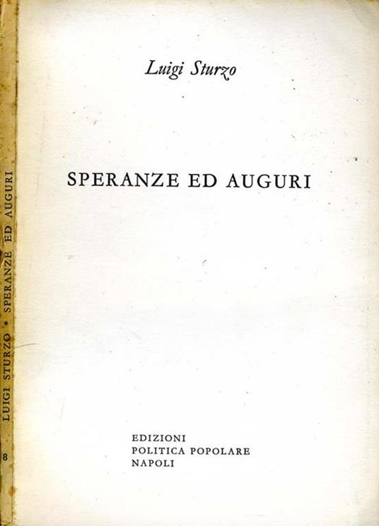 Speranze ed Auguri - Luigi Sturzo - copertina