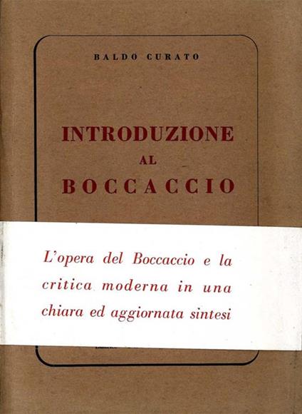 Introduzione Al Boccaccio - Baldo Curato - copertina