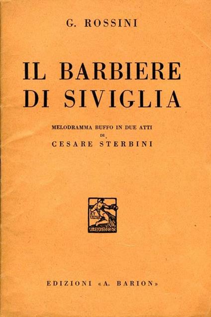 Il Barbiere di Siviglia - Giuseppe Rossini - copertina