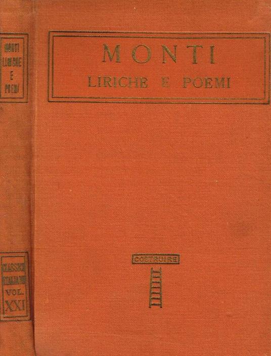 Liriche e poemi - Vincenzo Monti - copertina