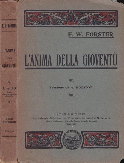 L' anima della gioventù - Friedrich Wilhelm Förster - copertina