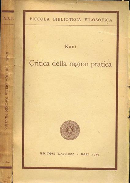 Critica della Ragion Pratica. (Estratti) - Immanuel Kant - copertina