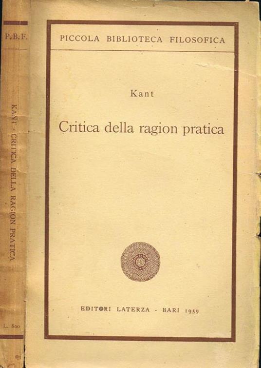 Critica della Ragion Pratica. (Estratti) - Immanuel Kant - copertina