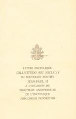 Lettre encyclique sollicitudo rei socialis du souverain pontife