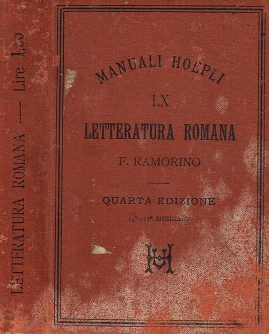 Letteratura romana - Felice Ramorino - copertina