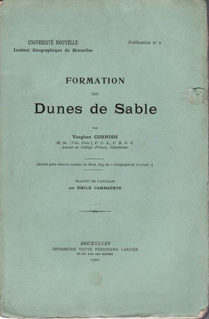 Formation des dunes de sable - D. M. Cornish - copertina