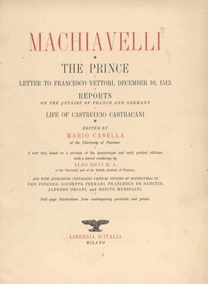 The Prince - Niccolò Machiavelli - copertina