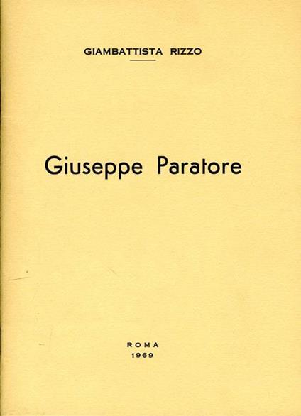 Giuseppe Paratore - Giambattista Rizzo - copertina