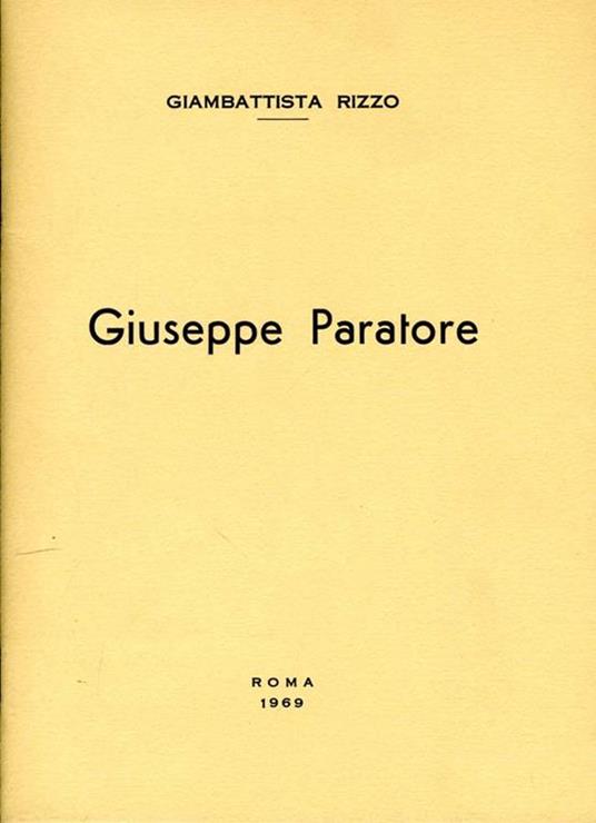 Giuseppe Paratore - Giambattista Rizzo - copertina