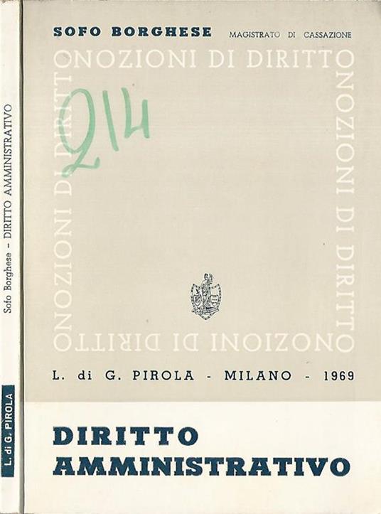 Diritto amministrativo - Sofo Borghese - copertina