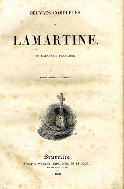 Oevres Completes - Alphonse de Lamartine - copertina