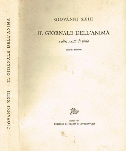Il giornale del'anima e altri scritti di pietà - copertina