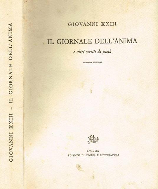 Il giornale del'anima e altri scritti di pietà - copertina