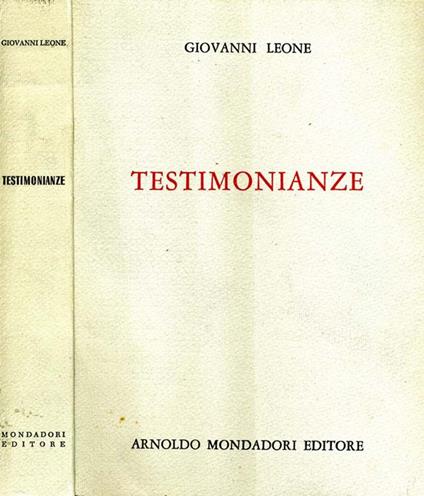Testimonianze - Giovanni Leone - copertina