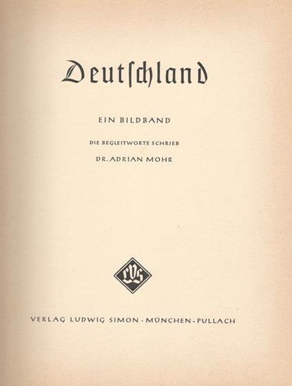 Deutschland. Ein bildband - Adrian Mohr - copertina