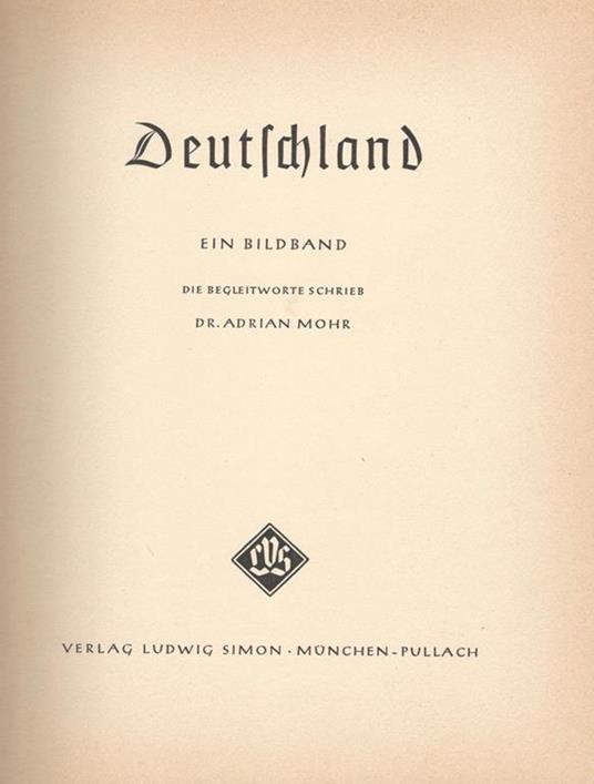 Deutschland. Ein bildband - Adrian Mohr - copertina