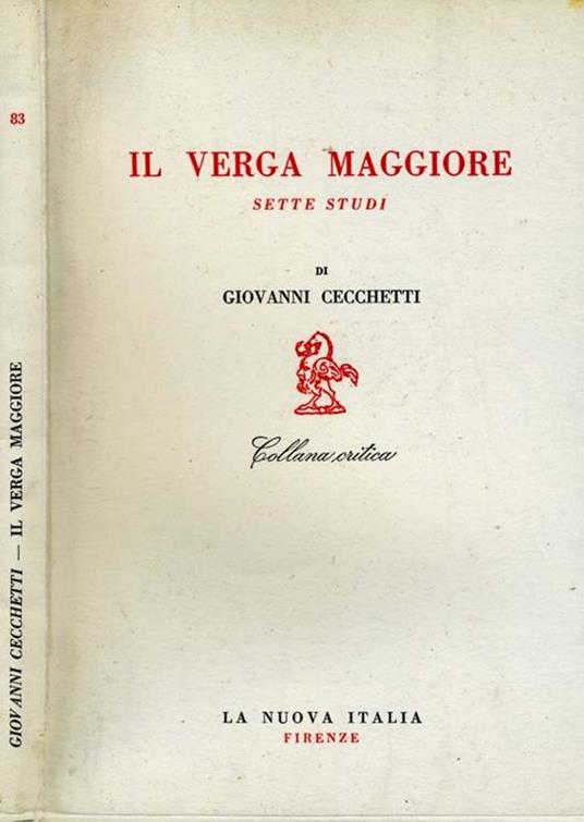 Il Verga Maggiore. Sette studi - Giovanni Cecchetti - copertina
