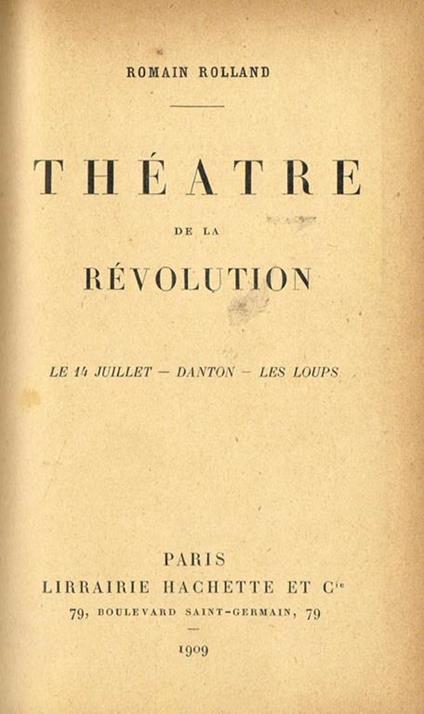 Theatre de la revolution - Romain Rolland - copertina