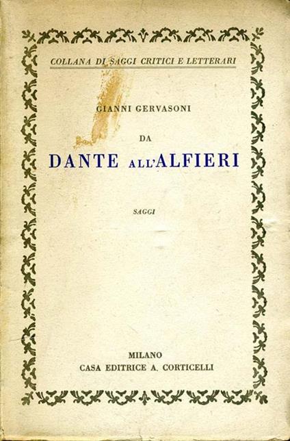 Da Dante All'Alfieri - Gianni Gervasoni - copertina