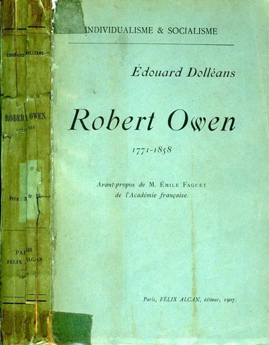 Robert Owen. 1771-1858 - Edouard Dolléans - copertina