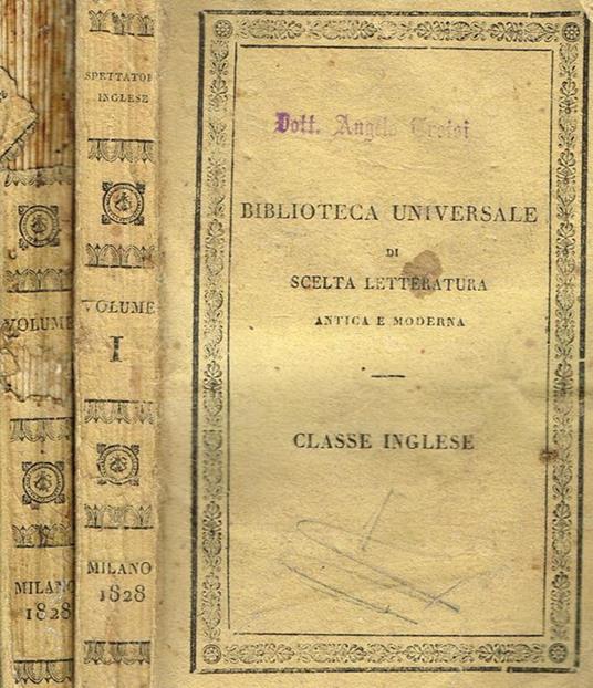 Articoli scelti dello spettatore inglese - Giuseppe De Ceresa - copertina