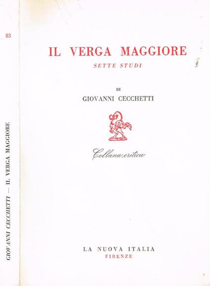 Il verga maggiore. Sette studi - Giovanni Cecchetti - copertina