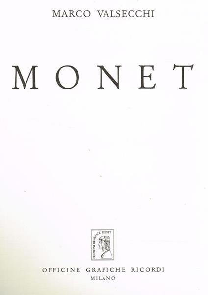 Monet - Marco Valsecchi - copertina