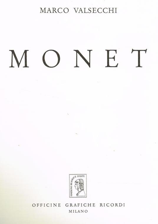 Monet - Marco Valsecchi - copertina