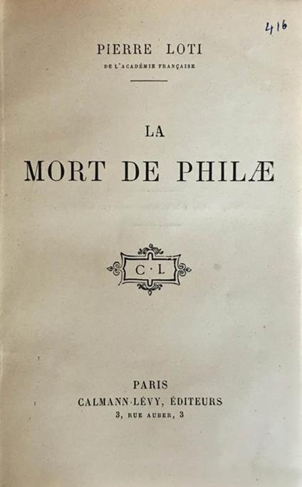 La Mort de PhilÁ¦ - Pierre Loti - copertina