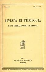 Rivista Di Filologia E Di Istruzione Classica Vol.103